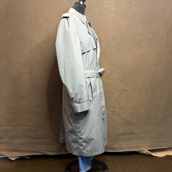 Vintage London Fog Towne Trench Coat Double Breasted Men’s Size 42 Reg Gray - Picture 12 of 16